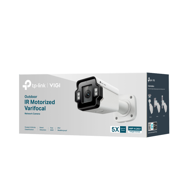 VIGI 4MP Outdoor IR Motorized Varifocal Bullet Network Camera : InSight S345ZI