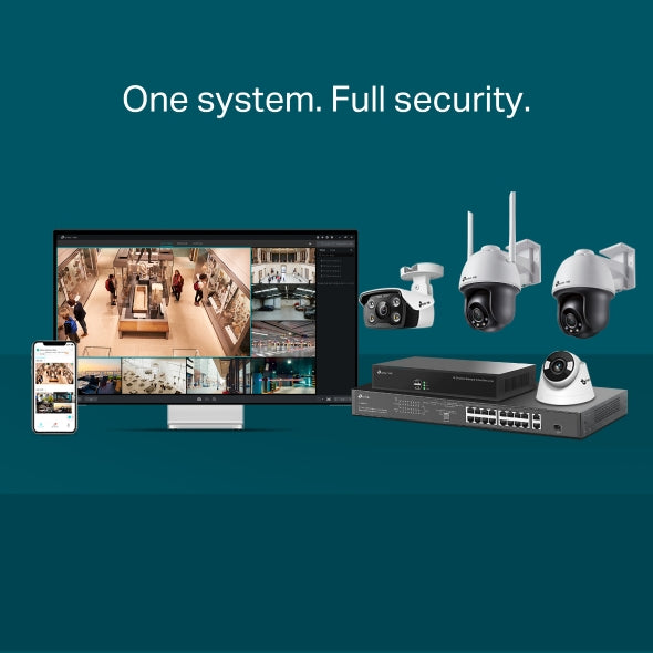 VIGI 4MP Outdoor Full-Color Wi-Fi Pan Tilt Network Camera : VIGI C540-W