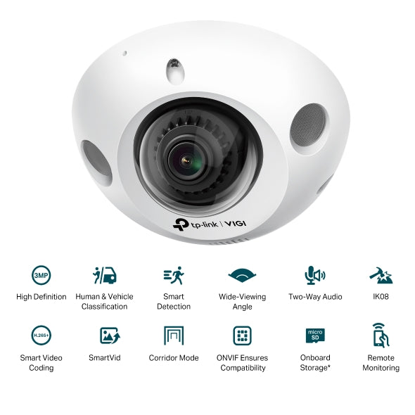 VIGI 3MP IR Mini Dome Network Camera : VIGI C230I Mini