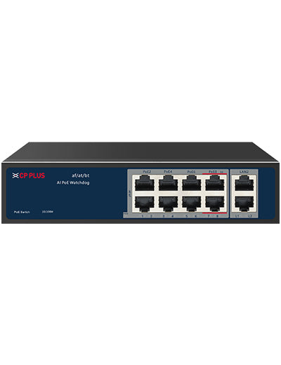 CP PLUS 8+2 Port PoE Switch : CP-ANW-HPU8H2-N12