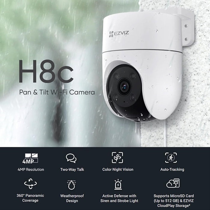 Ezviz 4MP Pan and Tilt Wi-Fi Camera : CS-H8C